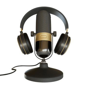 Silver Microphone Broadcast or Karaoke 3D Render Element png