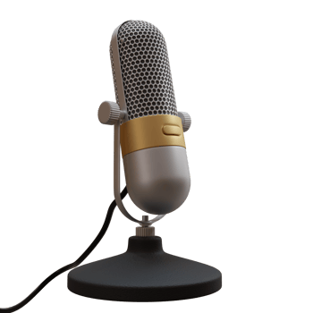 Microphone Broadcast or Karaoke 3D Render Element png