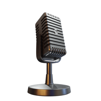 Microphone Broadcast or Karaoke 3D Render Element png