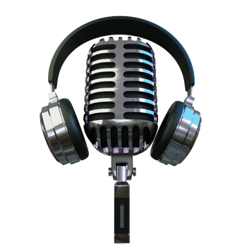 Silver Microphone Broadcast or Karaoke 3D Render Element png