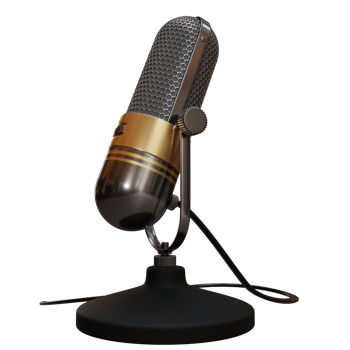 Microphone Broadcast or Karaoke 3D Render Element png