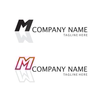 M Letter and font Logo Template vector