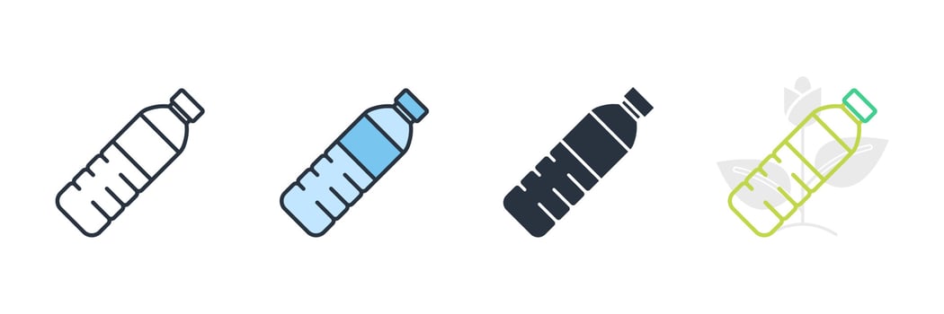 Water Bottle icon logo vector illustration. Plastic bottle symbol template for graphic and web design collection
