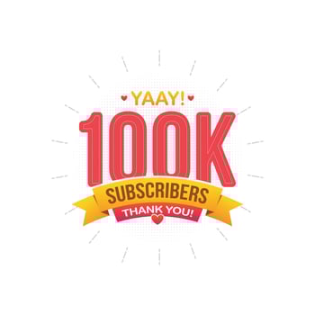 Thank you subscribers congratulation banner and card vector