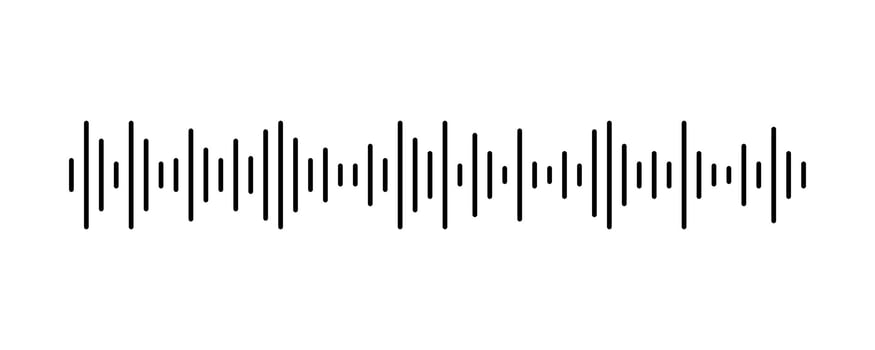 Podcast sound wave. Waveform pattern for music player, podcast, voise message, music app. Audio wave icon. Equalizer template. Vector illustration isolated on white background