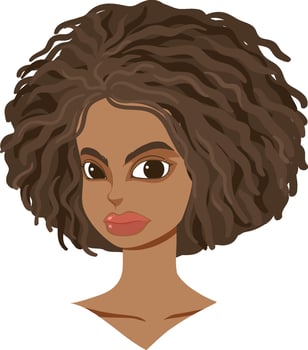 Front of afro woman isolated vector