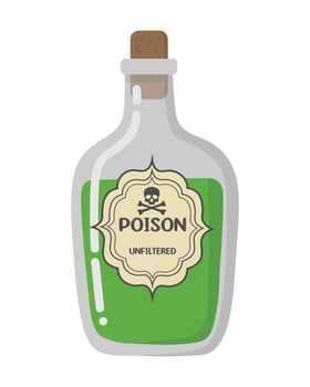 Vector doodle sticker. Magical, alchemical potion. All objects are repainted.
