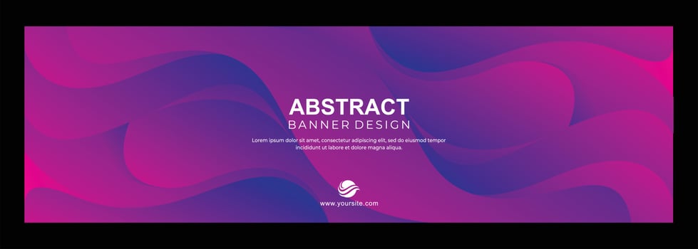Abstract purple color wavy banner design vector