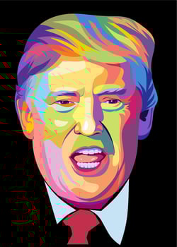 Pop art illustration of Donald Trump vector cartoon