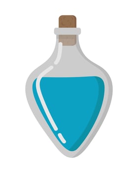 Vector doodle sticker. Magical, alchemical potion. All objects are repainted.