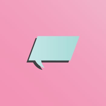 Bubble speech text pink background vector