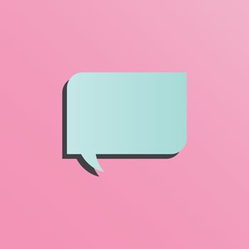 Bubble speech text pink background vector
