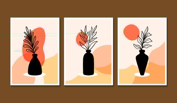Hand drawn flat design boho wall art vector