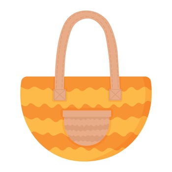 A handy bag for going to the beach or shopping. Doodle flat clipart. All objects are repainted. vector