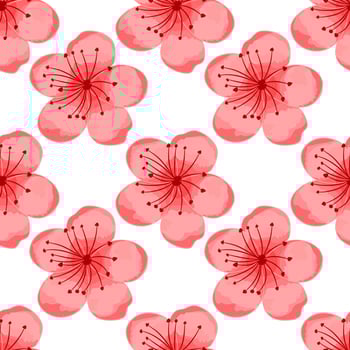 Seamless pattern of sakura flowers. Watercolor vector. Decorate the fabric pattern. vector