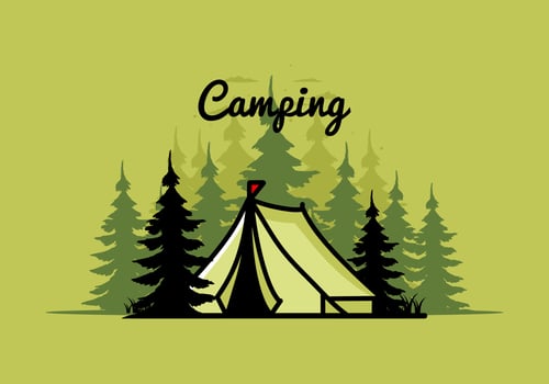 Big camping tent illustration design vector