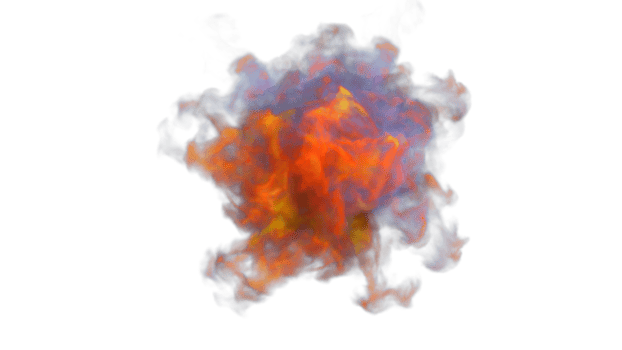 Colorful Smoke Explode PNG Design