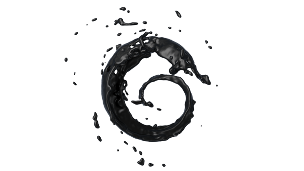 Ink Oil Splash with Droplets png