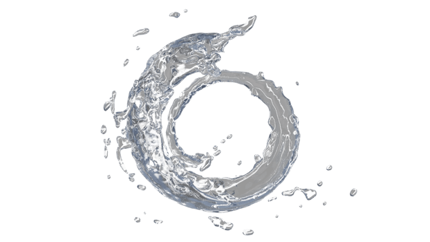 Water Splash with Droplets png