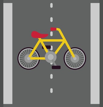 Bike Lane Flat Icon vector