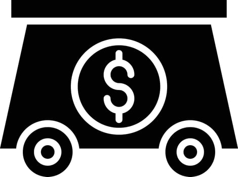 Mining Cart Glyph Icon vector