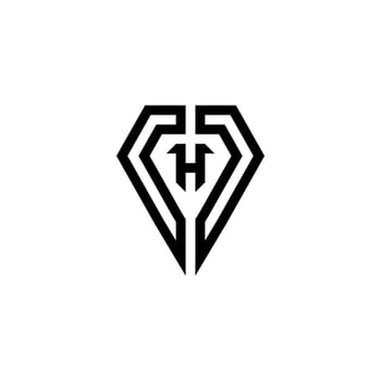 initial h shield logo design vector illustration isolated background
