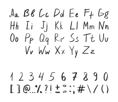 Textured Handwritten ABC vector
