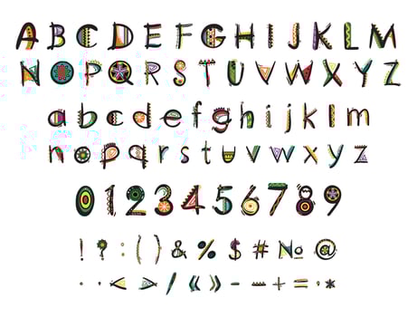 Font with African Ethnic Ornaments vector