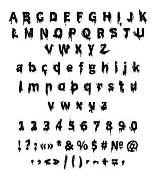Black Smudged Font vector