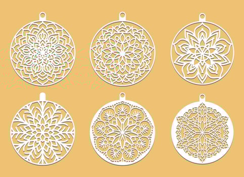 snowflakes christmas design vector set