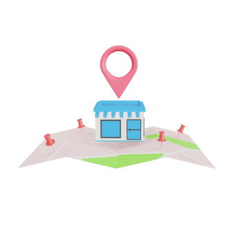 shop with a map pin and Map pins, GPS, navigator pin checking points. The concept for delivery service png