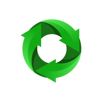 Green recycling logo. recycling icon. Recycled eco vector. Recycle arrows ecology symbol. Recycled cycle arrow. environmental symbol. V vector