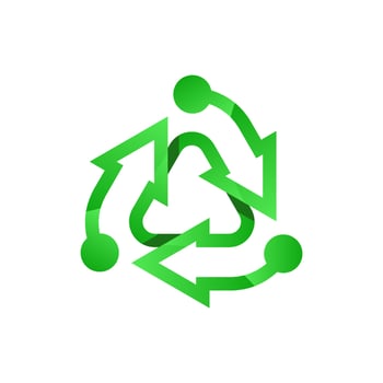 Green recycling logo. recycling icon. Recycled eco vector. Recycle arrows ecology symbol. Recycled cycle arrow. environmental symbol. V vector
