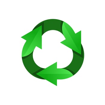 Green recycling logo. recycling icon. Recycled eco vector. Recycle arrows ecology symbol. Recycled cycle arrow. environmental symbol. V vector