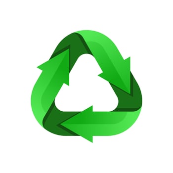 Green recycling logo. recycling icon. Recycled eco vector. Recycle arrows ecology symbol. Recycled cycle arrow. environmental symbol. V vector