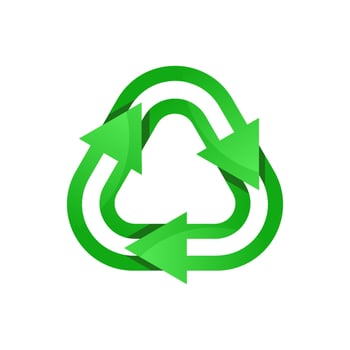 Green recycling logo. recycling icon. Recycled eco vector. Recycle arrows ecology symbol. Recycled cycle arrow. environmental symbol. V vector