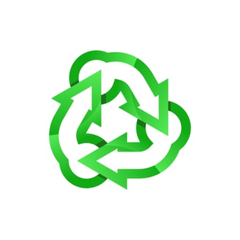 Green recycling logo. recycling icon. Recycled eco vector. Recycle arrows ecology symbol. Recycled cycle arrow. environmental symbol. V vector