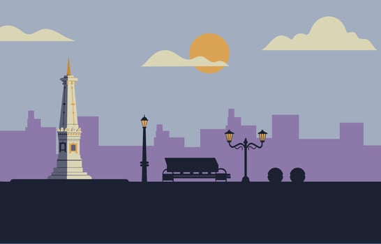 Yogyakarta city illustration pro vector