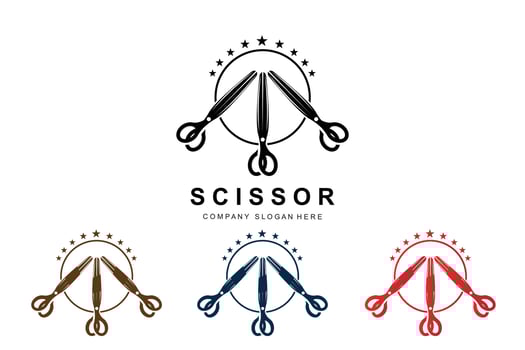 Barber tool scissors logo icon background symbol vector