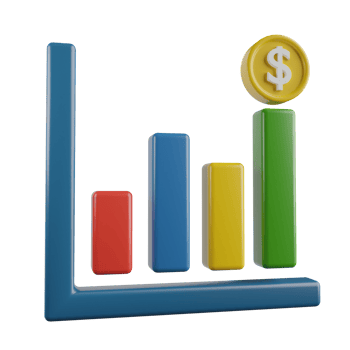 Dollar Chart 3D Illustration png