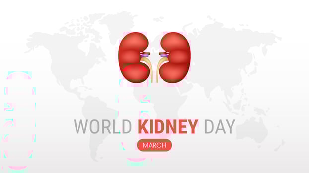 World Kidney day on white background vector