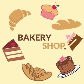 Bakery shop Logo design vector template. Set of bakery labels, badges, and design elements.