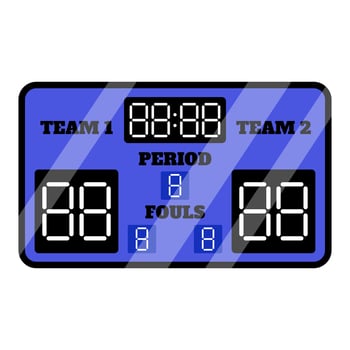 Electronic scoreboard. 3x3 Basketball sport equipment. Summer games. vector