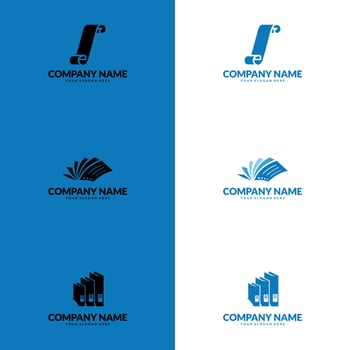 Paper document logo vector. logo vector for software developer, accounting, finance company, banking, bookstore, book publishers.