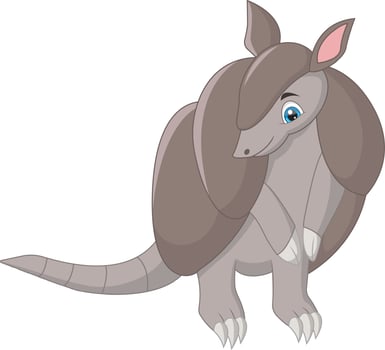 Cute baby armadillo cartoon standing vector