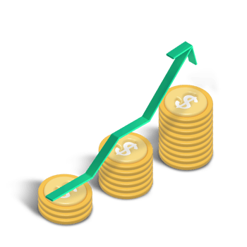 3d money finance concept growth up, saving money png