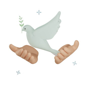 3D pigeon twig hand illustration with transparent background png