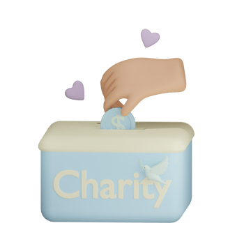 3D peace charity illustration with transparent background png