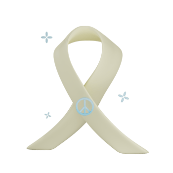 3D peace ribbon illustration with transparent background png