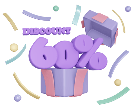 Discount from gift box 60 png